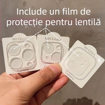 Film transparent pentru lentilele camerei din spate a iPhone 16 Pro Max – acoperire completă, anti-cadere, HD, anti-amprentare