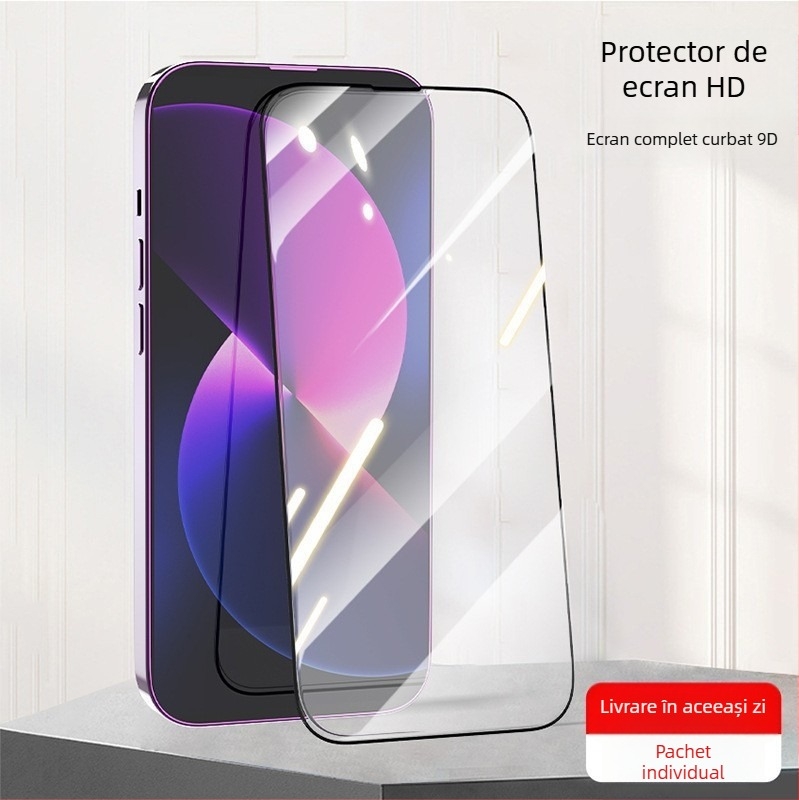 Protecție ecran sticlă temperată pentru iPhone 14 Pro Max – acoperire completă, HD, protecție a intimității
