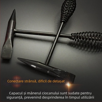 Ciocan de sudură pentru electricieni, cap din oțel cu carbon înalt, cap dublu, mâner din oțel, 300 g/500 g