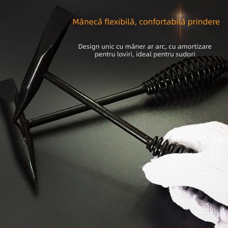 Ciocan de sudură pentru electricieni, cap din oțel cu carbon înalt, cap dublu, mâner din oțel, 300 g/500 g