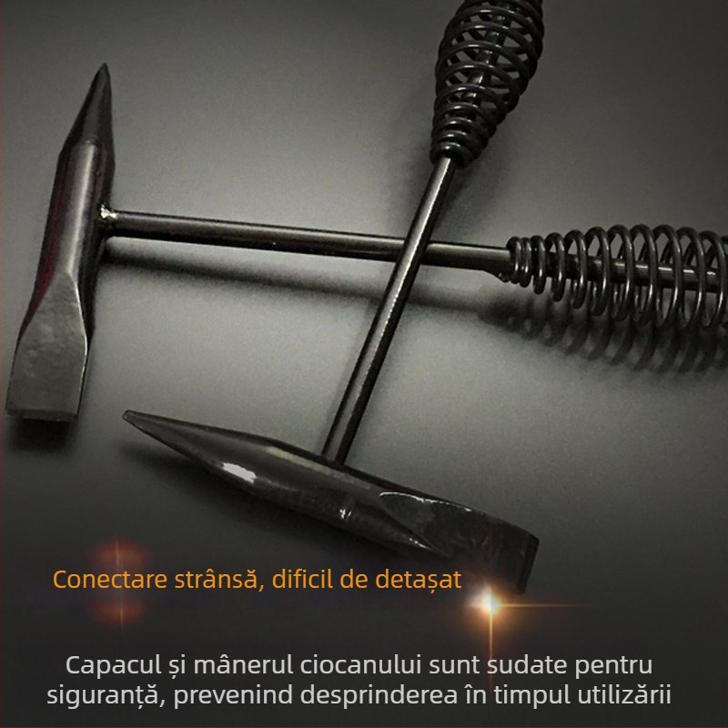 Ciocan de sudură pentru electricieni, cap din oțel cu carbon înalt, cap dublu, mâner din oțel, 300 g/500 g