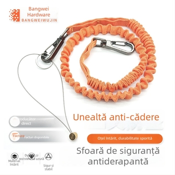 Sfoară de siguranță pentru lucru la înălțime – Bangwei, material: poliester/șină de oțel, tip: sfoară de siguranță, anti-cadere, poziționare, elasticitate telescopică