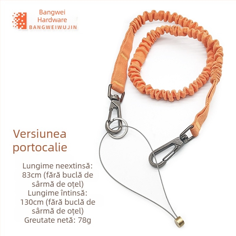 Sfoară de siguranță pentru lucru la înălțime – Bangwei, material: poliester/șină de oțel, tip: sfoară de siguranță, anti-cadere, poziționare, elasticitate telescopică