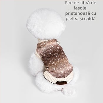 Pulover Hoopet pentru câini – material dot yarn, stil casual, îmbrăcăminte pentru animale de companie, croială universală