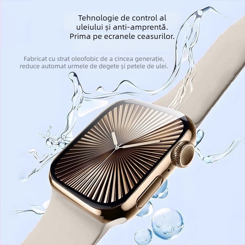 Sanjay PET folie protecție ecran Apple Watch, cu anti-amprentă și acoperire completă, compatibil cu Apple Watch Series 9/8/7