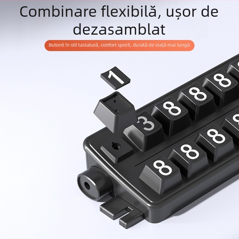 Jsn Semn temporar de parcare pentru autoturism cu cioc de siguranță, lamă din oțel și iluminare, design multifuncțional cu plăcuță pentru numărul de telefon — Model T-61, Material: Plastic