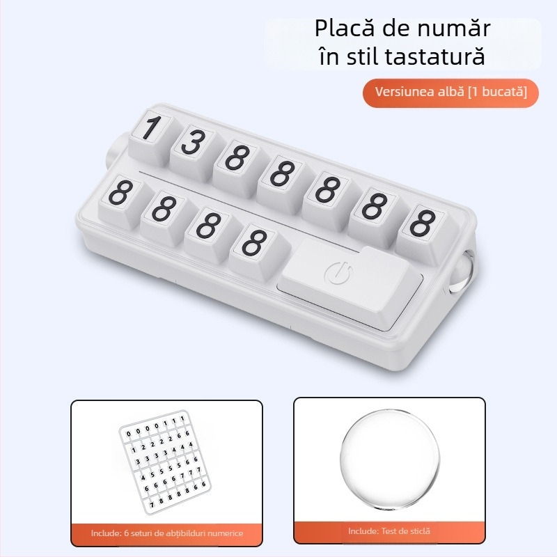 Jsn Semn temporar de parcare pentru autoturism cu cioc de siguranță, lamă din oțel și iluminare, design multifuncțional cu plăcuță pentru numărul de telefon — Model T-61, Material: Plastic