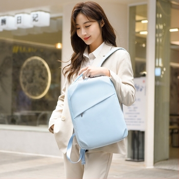 Rucsac pentru laptop (material PU; spate respirabil; bretele cu pernă de aer; pentru călătorii de afaceri)