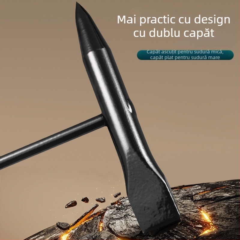 Ciocan de sudură din oțel cu arc, cap plat, 300g/500g, eliminarea ruginii și a ștanțelor, spargerea gheții, unealtă multifuncțională de salvare