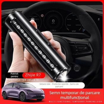 Zhijie R7 placuta parcare, ABS accesorii auto cu suport pentru telefon, deschidere geam și ciocan de siguranță