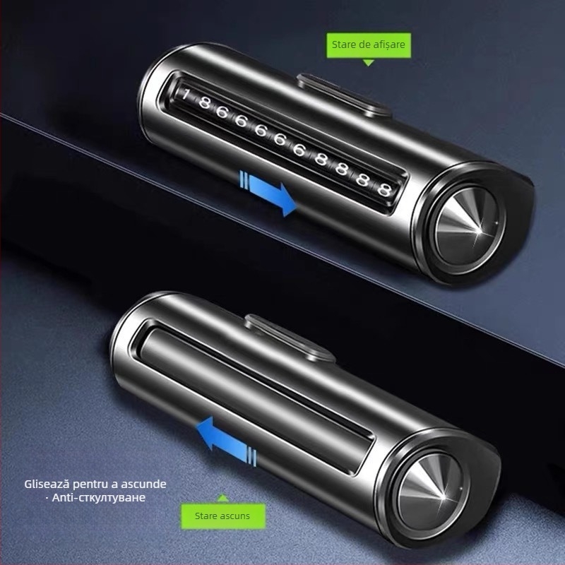 Zhijie R7 placuta parcare, ABS accesorii auto cu suport pentru telefon, deschidere geam și ciocan de siguranță