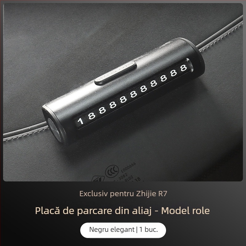 Zhijie R7 placuta parcare, ABS accesorii auto cu suport pentru telefon, deschidere geam și ciocan de siguranță