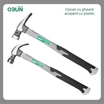 Ciocan cu gheare, mâner din plastic, cap din oțel cu carbon înalt, antișoc, instrument pentru batere și extragerea cui