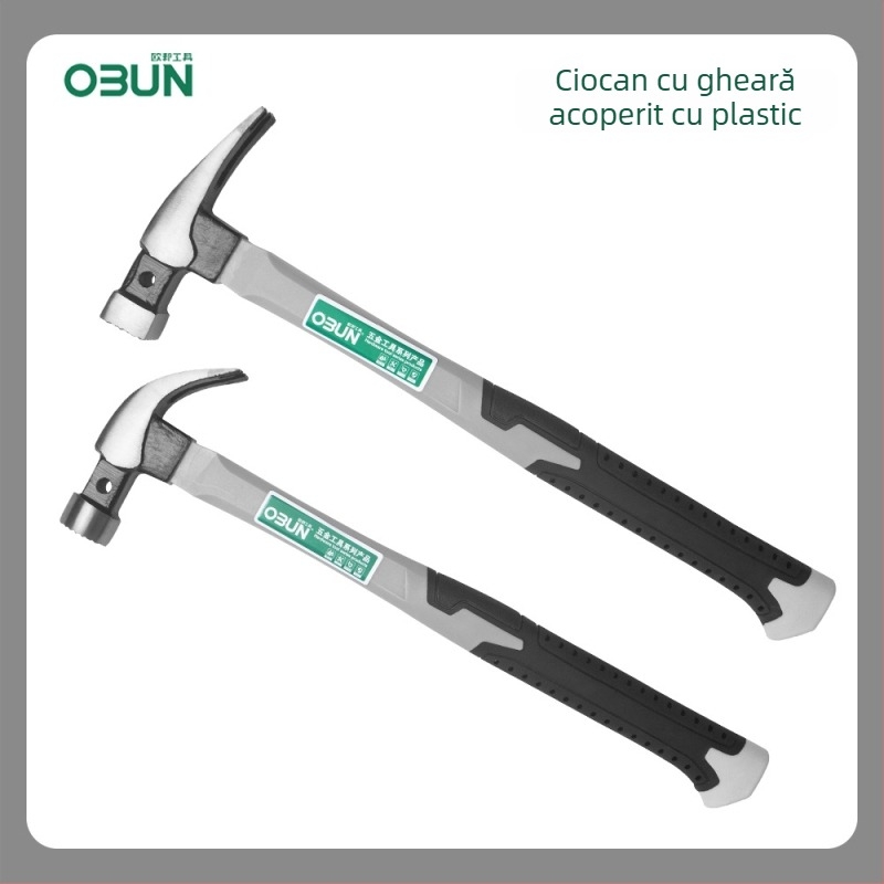 Ciocan cu gheare, mâner din plastic, cap din oțel cu carbon înalt, antișoc, instrument pentru batere și extragerea cui