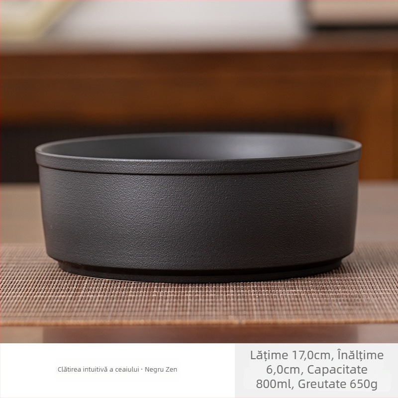 Set ceramic pentru spălatul ceaiului cu bol de ceai și borcan pentru resturi de ceai – premium, stil modern minimalist