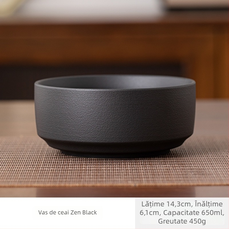 Set ceramic pentru spălatul ceaiului cu bol de ceai și borcan pentru resturi de ceai – premium, stil modern minimalist