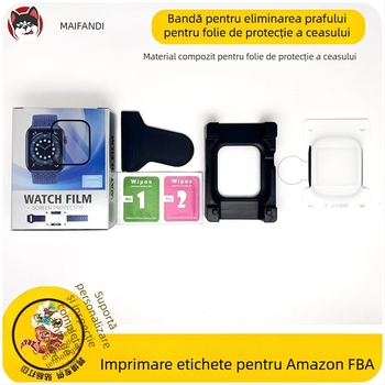 Film de protecție pentru Apple Watch cu funcție de poziționare și eliminare a prafului - PMMA+PET, membrană frontală, HD, anti-cadere