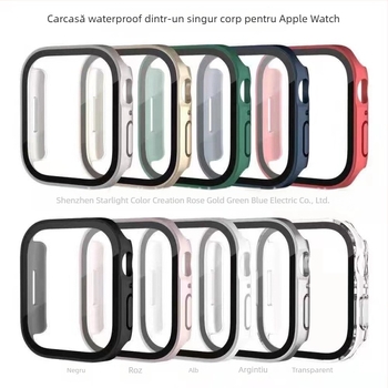 Husă impermeabilă pentru Apple Watch, cu folie de protecție integrată, carcasă complet închisă pentru iWatch11, material PC
