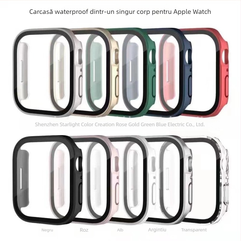 Husă impermeabilă pentru Apple Watch, cu folie de protecție integrată, carcasă complet închisă pentru iWatch11, material PC
