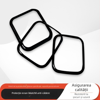 Protecție ecran Apple Watch – sticlă temperată cu textură carbon, margine moale