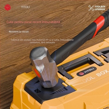 Cutie de unelte din plastic, cu trei niveluri pliante, industrială, pentru montaj în vehicul și depozitare pentru electrician