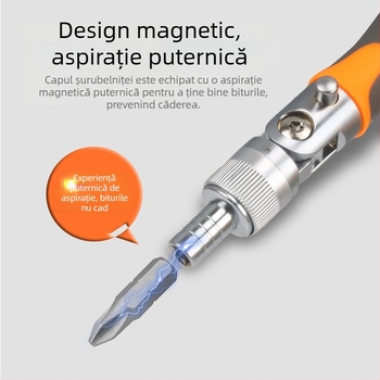 Set 38-in-1 șurubelnițe cu clichet, 180° funcție, oțel crom-vanadiu, 38 de unelte, pentru reparații la motociclete și mașini (oțel crom-vanadiu • 38 unelte • funcție 180° • pentru reparații motociclete și mașini)