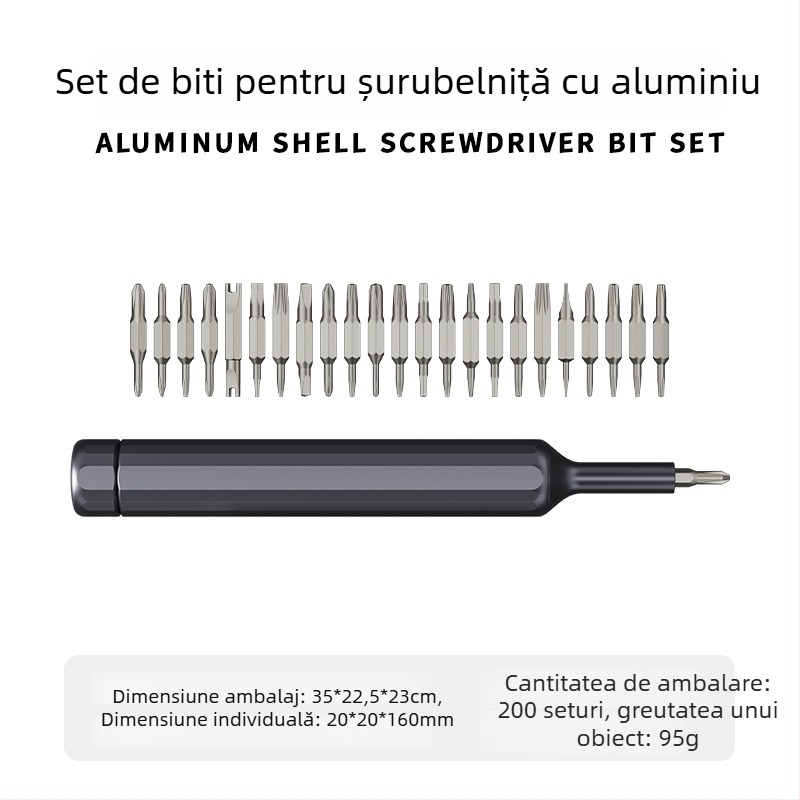Set 39 în 1 șurubelnițe stilou pentru ochelari, telefoane și calculatoare — magnetic, neizolat, oțel de instrument S2, 0,095 kg