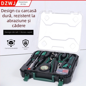 Set de scule pentru gospodărie, 8 piese, cu decapator automat pentru cabluri și șurubelnițe, în cutie de unelte (oțel crom-molibden-vanadiu)