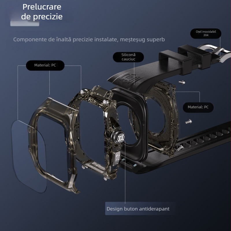 Carcasă de protecție Apple Watch – rezistentă la apă, TPU+PC, design personalizat, compatibilă cu Watch4