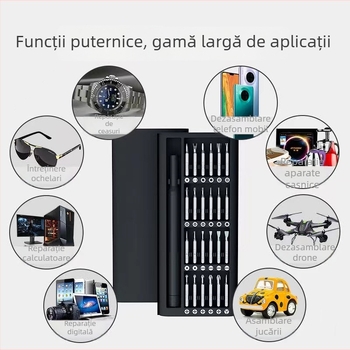 Set șurubelnițe 25-in-1, magnetice, pentru telefoane, laptopuri și tablete, din oțel carbon