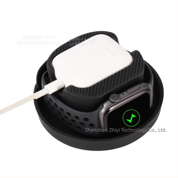 Suport de încărcare din silicon pentru Apple Watch și AirPods – 2 în 1 cu spațiu de depozitare