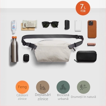 Geantă pentru piept pentru bărbați, nailon, impermeabilă, potrivită pentru laptop de 8 inch