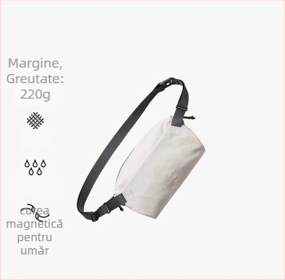 Geantă pentru piept pentru bărbați, nailon, impermeabilă, potrivită pentru laptop de 8 inch