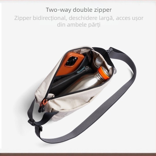 Geantă pentru piept pentru bărbați, nailon, impermeabilă, potrivită pentru laptop de 8 inch