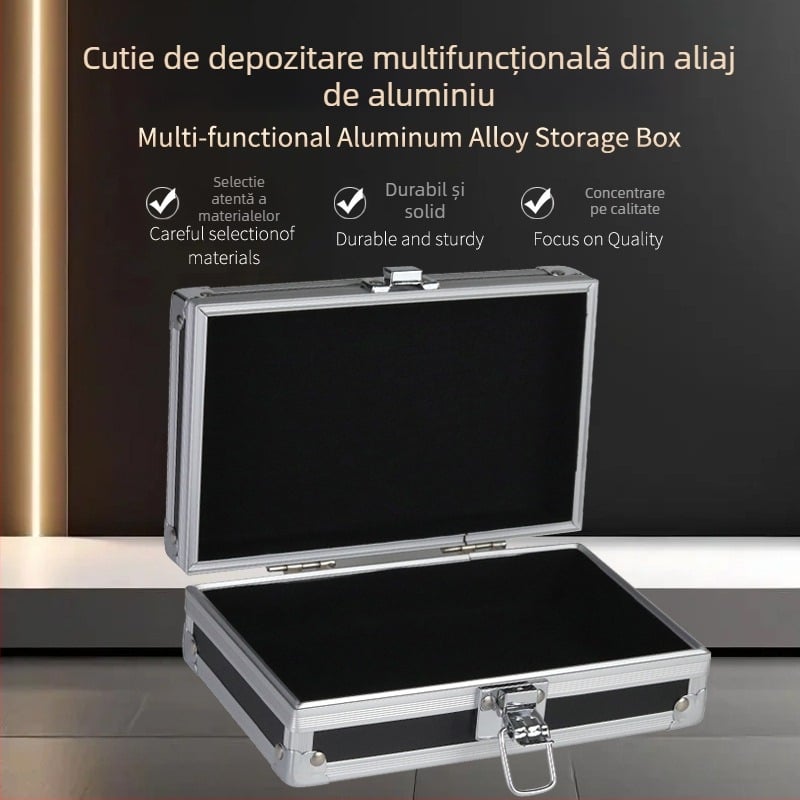 Caiyi Luggage Cutie portabilă din aluminiu — cutie de scule cu un singur strat, pentru depozitare de instrumente și utilizare multifuncțională