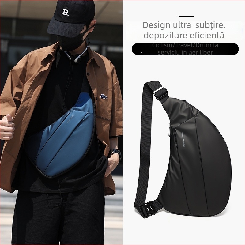 Geantă toracică pentru bărbați, stil urban, material Oxford, rezistentă la uzură, căptușeală din poliester