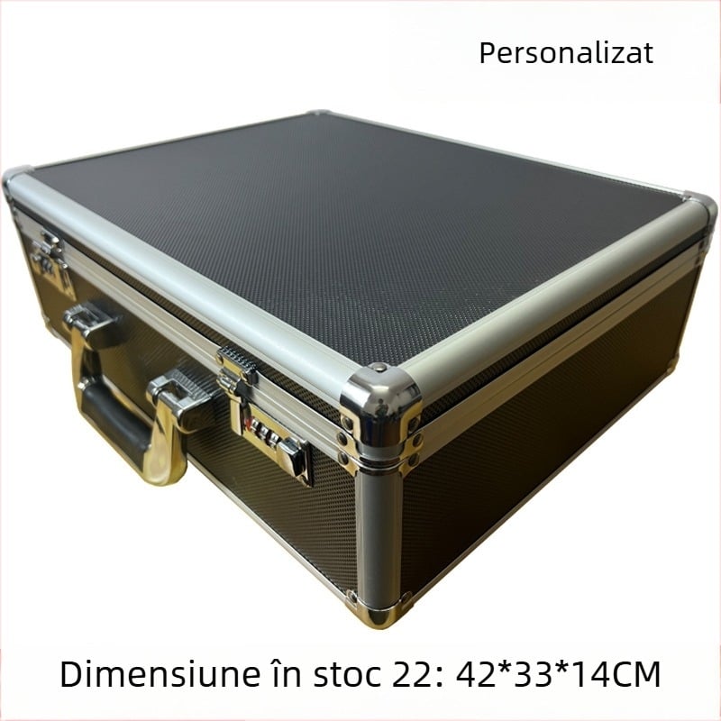 Cutie de scule din aliaj de aluminiu cu lacăt de combinație – husă portabilă pentru unelte, echipament foto și stocare IT – sarcină 5 kg – Model Nr. 22