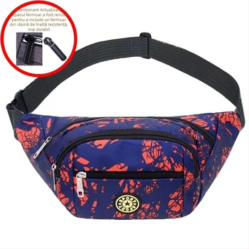 Geantă de talie pentru bărbați, stil urban simplu, nylon, impermeabil, model cu dungi, căptușeală din poliester