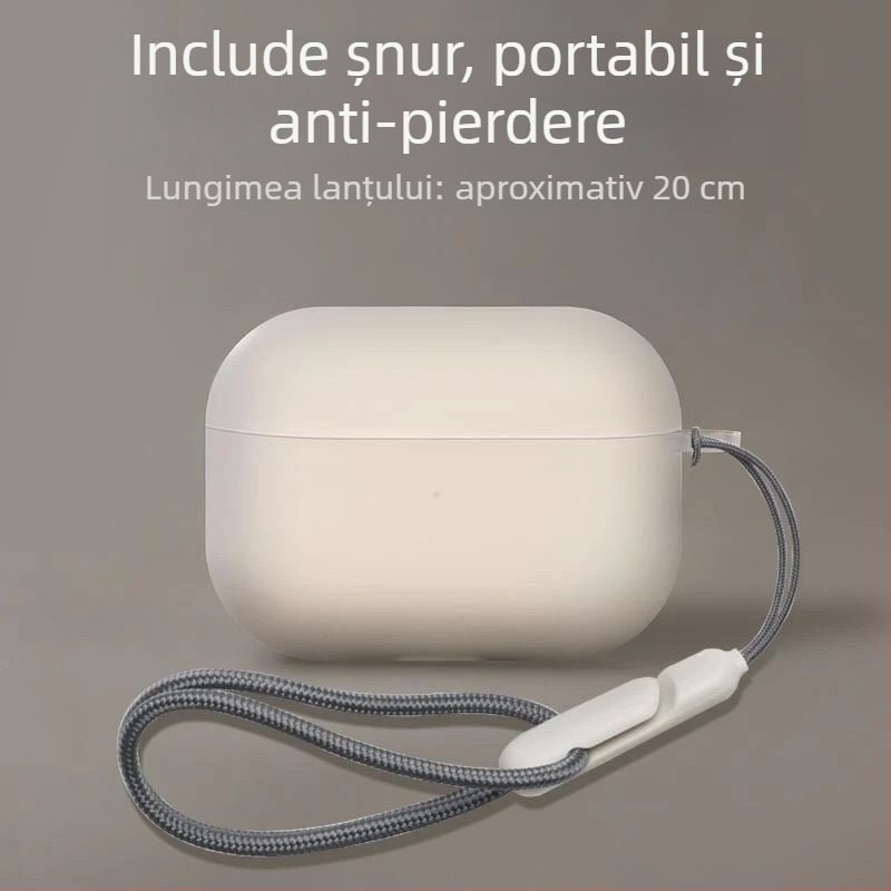 Husa de protecție AirPods Pro, carcasă din silicon moale, finisaj mat, gravură decorativă, compatibilă cu AirPods Pro