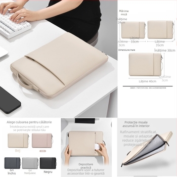 Husă interioară de laptop ultra-ușoară din material Oxford, Unisex, Iarna 2025, Model 6502