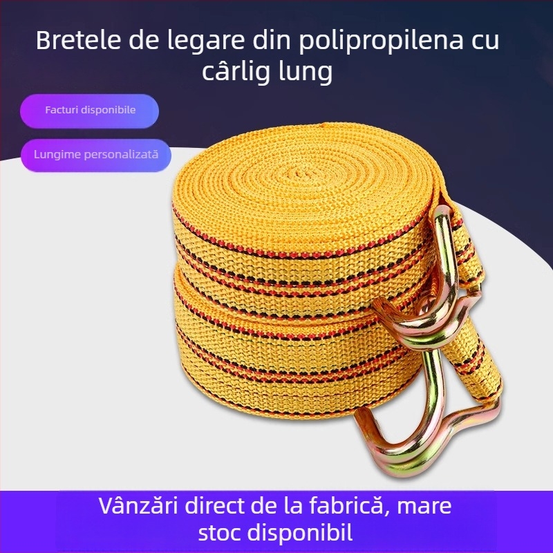 Bandă de fixare a încărcăturii cu cârlige duble — polipropilenă, rezistență 5T, reținere manuală, model personalizabil
