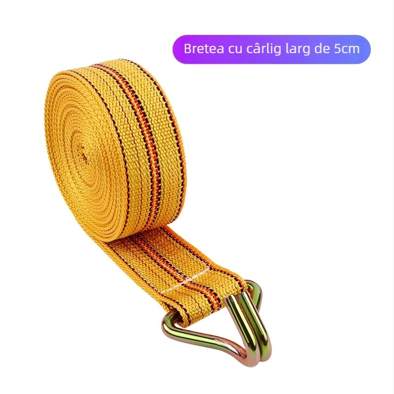 Bandă de fixare a încărcăturii cu cârlige duble — polipropilenă, rezistență 5T, reținere manuală, model personalizabil