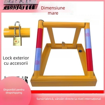 Blocare parcare din oțel îngroșat, fără găurire, blocare triunghiulară anti-coliziune, cilindru criptat, pentru spații generale de parcare