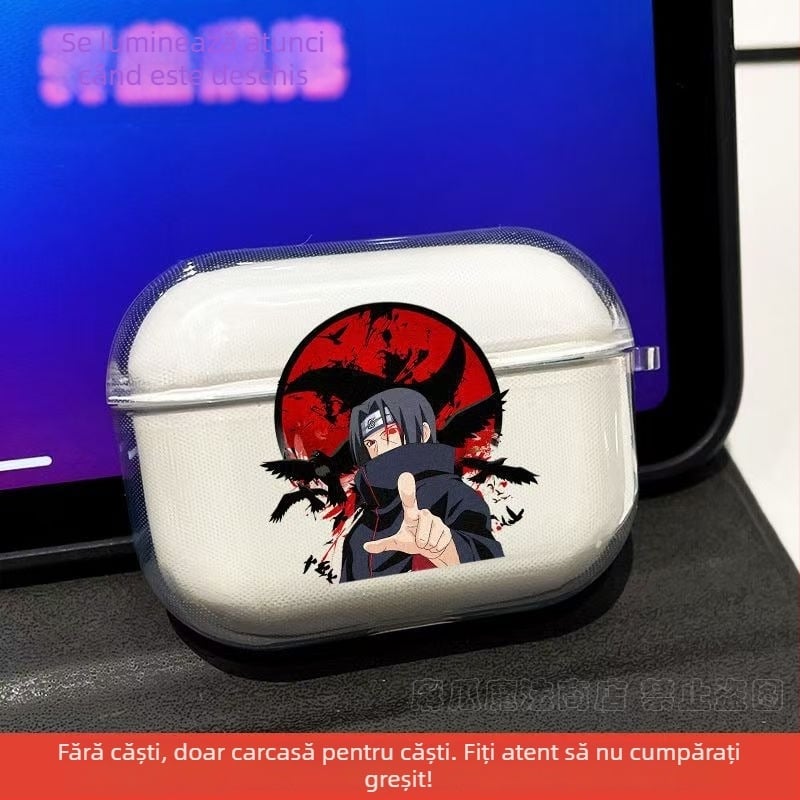 Carcasă AirPods 1/2 – Naruto Obito, design desen animat, TPU, turnare prin injecție, potrivire universală