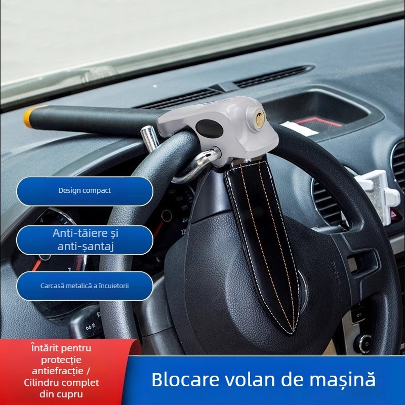 Blocare volan auto – aliaj, compatibilitate generală, marcă Neutral