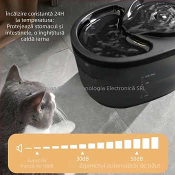 Sanba HM-01 Distribuitor de apă pentru animale de companie, încălzire la temperatură constantă, funcționare silențioasă și filtrare prin circulație automată pentru pisici și câini, design detașabil