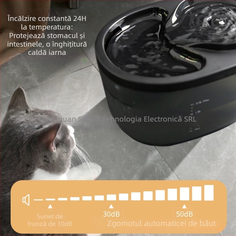 Sanba HM-01 Distribuitor de apă pentru animale de companie, încălzire la temperatură constantă, funcționare silențioasă și filtrare prin circulație automată pentru pisici și câini, design detașabil