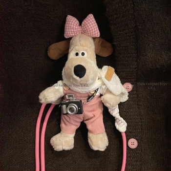 Fengbei breloc pluș cu câine, pluș scurt, umplutură PP bumbac, personalizabil