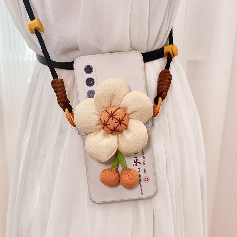 Lanyard pentru telefon - pluș, șnur din polyester, cataramă metalică, unisex, confecționat manual