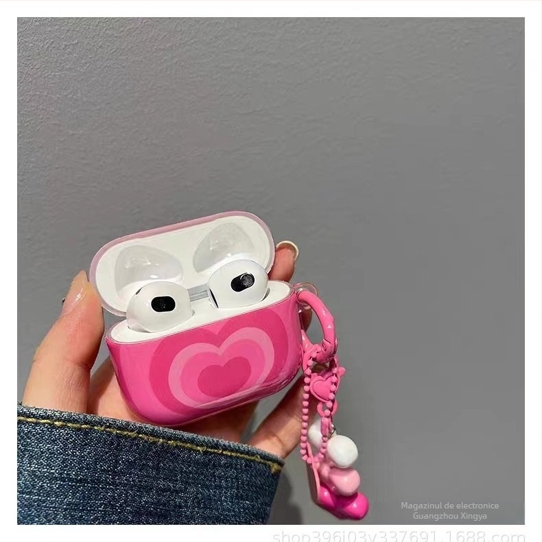 Husă de protecție TPU pentru AirPods, în formă de inimă, pentru Apple AirPods (3-a generație) și AirPods Pro 2-a generație - carcasă dură, turnare prin injecție, personalizabilă